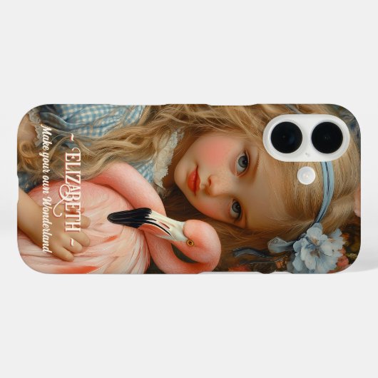 不思議の国のアリスとピンクのフラミンゴ Case-Mate iPhoneケース (裏面 (横))