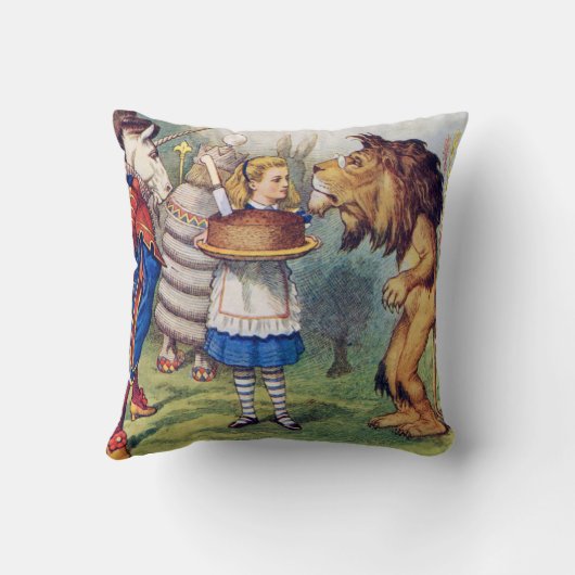 不思議の国のアリスとライオンと一角獣 クッション (裏面)