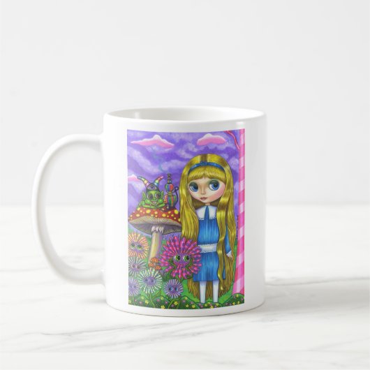 不思議の国のアリスと毛虫のかわいい コーヒーマグカップ (左)