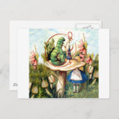 不思議の国のアリスと毛虫 ポストカード (正面/裏面)