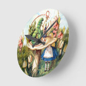 不思議の国のアリスと毛虫 ラウンド壁時計 (傾斜)