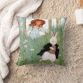 不思議の国のアリスと白うさぎ クッション (ブランケット)