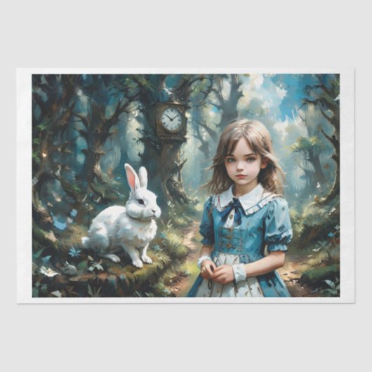 不思議の国のアリスと白うさぎ 薄葉紙 (正面)