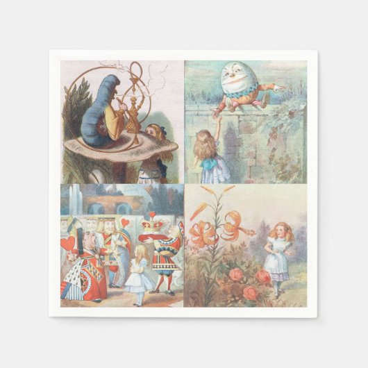 不思議の国のアリスと鏡の国のアリス スタンダードカクテルナプキン (正面)