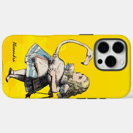 不思議の国のアリスと黄色いフラミンゴ Case-Mate iPhoneケース (裏面 (横))