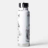 不思議の国のアリスに白黒酒 ウォーターボトル (右面)