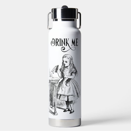 不思議の国のアリスに白黒酒 ウォーターボトル (正面)