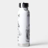 不思議の国のアリスに白黒酒 ウォーターボトル (左面)