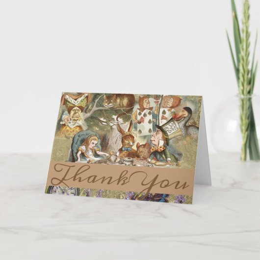 不思議の国のアリスのお茶会のゲストたち サンキューカード (正面)