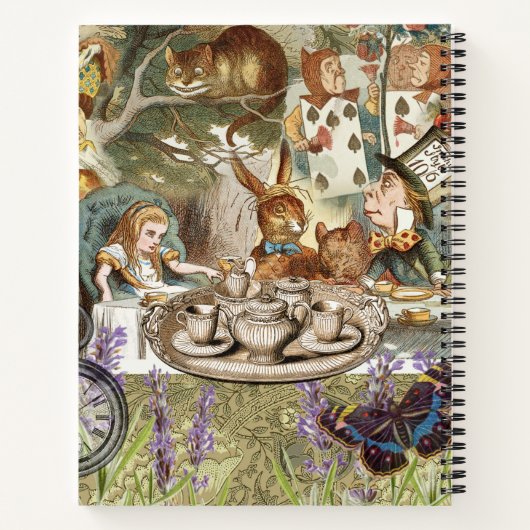 不思議の国のアリスのお茶会のゲストたち ノートブック (裏面)