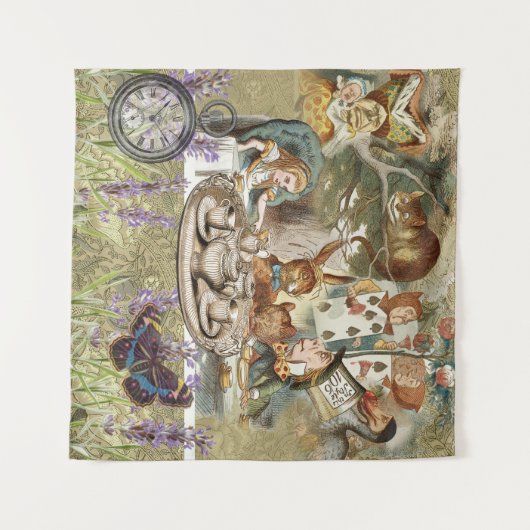 不思議の国のアリスのお茶会 タペストリー (正面(横))