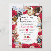 不思議の国のアリスのお茶会 誕生日パーティー 招待状 (正面)