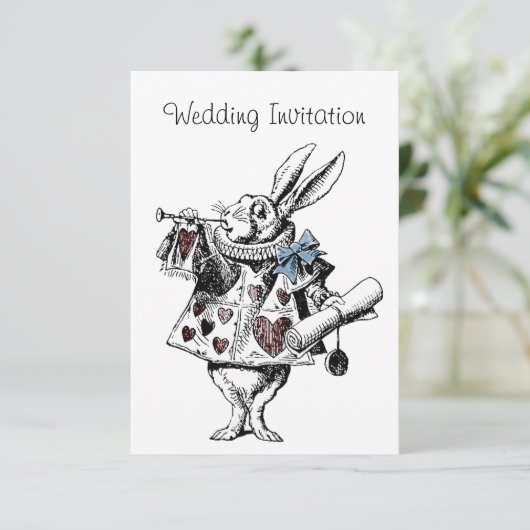 不思議の国のアリスのウェディング・インビテーション・カード 招待状 (スタンド正面)