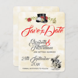 不思議の国のアリスのウェディング・セーブ・ザ・デート 招待状
