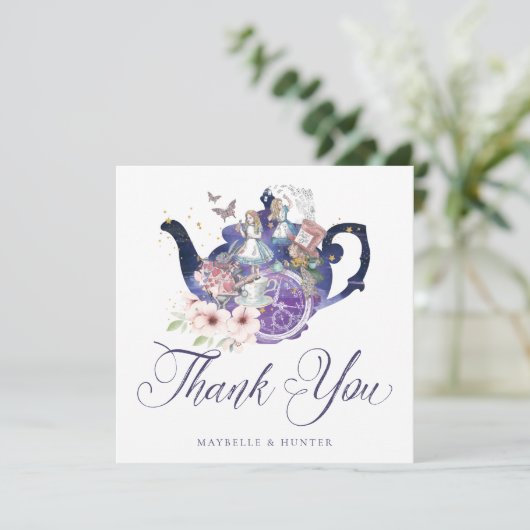 不思議の国のアリスのウェディング ワンダーランド お礼 サンキューカード (スタンド正面)