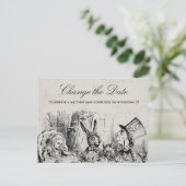 不思議の国のアリスのウェディング 日程変更 ポストカード (スタンド正面)