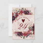 不思議の国のアリスのエレガントなウェディングテーブルナンバー 招待状 (裏面)