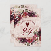 不思議の国のアリスのエレガントなウェディングテーブルナンバー 招待状 (正面/裏面)