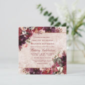 不思議の国のアリスのエレガントなヴィンテージ結婚式スクエア 招待状 (スタンド正面)