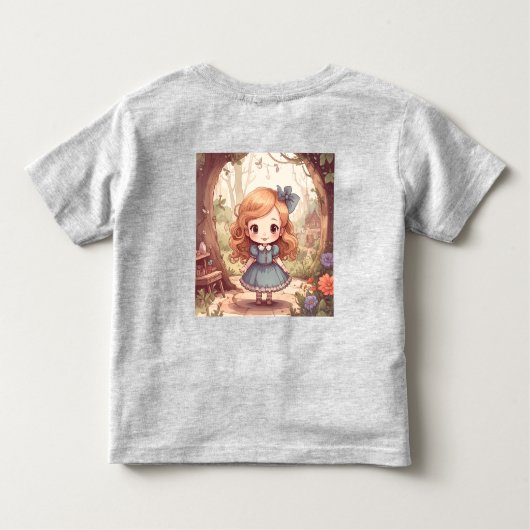 不思議の国のアリスのキュートなファンタジー・ウッドランド・アート トドラーTシャツ (裏面)