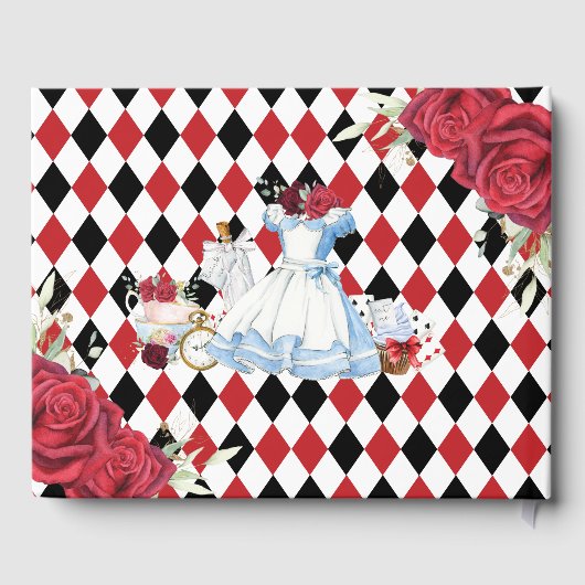 不思議の国のアリスのスウィート16誕生日 ブライダル ベイビー ゲストブック (裏面)