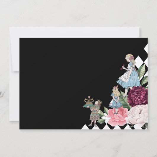 不思議の国のアリスのチェッカーボードに鉛筆を入れて セーブザデート (裏面)