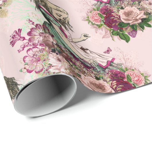 不思議の国のアリスのティータイム包装紙 ラッピングペーパー (ロールコーナー)