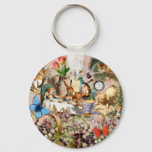 不思議の国のアリスのティーパーティーアート キーホルダー