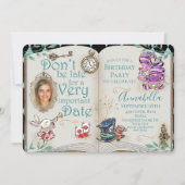 不思議の国のアリスのテーマのフォトミラー 招待状 (正面)