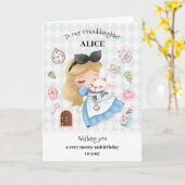 不思議の国のアリスのハッピーアンバースデーグリーティングカード カード (黄色い花)