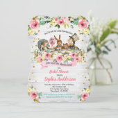 不思議の国のアリスのブライズシャワー招待状 ピンク 招待状 (スタンド正面)