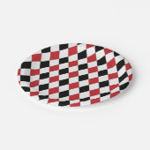 不思議の国のアリスのブラックレッドアーガイルティーパーティー ペーパープレート (アングル)