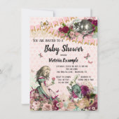 不思議の国のアリスのベビーシャワー招待状 招待状 (正面)