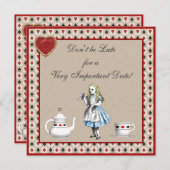 不思議の国のアリスのベビーシャワー ティーパーティー 招待状 (正面/裏面)