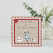 不思議の国のアリスのベビーシャワー ティーパーティー 招待状 (スタンド正面)