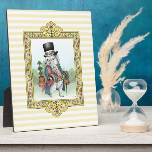 不思議の国のアリスのホワイトラビットの衣装を着た絵 フォトプラーク (側面)