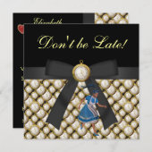 不思議の国のアリスのマッドハッター・ティーパーティー招待状 招待状 (正面/裏面)