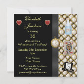 不思議の国のアリスのマッドハッター・ティーパーティー招待状 招待状 (裏面)