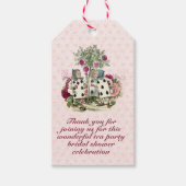 不思議の国のアリスのマッドハッター ヴィンテージ ティーパーティー ブライダルシャワー ギフトタグ (正面)