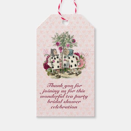 不思議の国のアリスのマッドハッター ヴィンテージ ティーパーティー ブライダルシャワー ギフトタグ (正面)