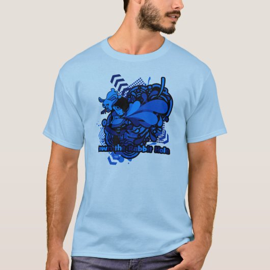 不思議の国のアリスの世界観をモチーフにしたデザイン Tシャツ (正面)