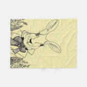 不思議の国のアリスの冒険からの白いウサギ フリースブランケット (正面(横))