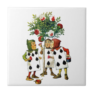 不思議の国のアリスの女王のバラを絵を描くこと タイル