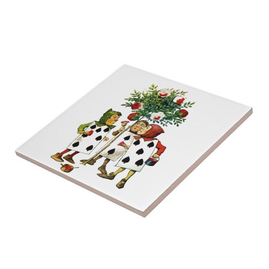 不思議の国のアリスの女王のバラを絵を描くこと タイル (側面)