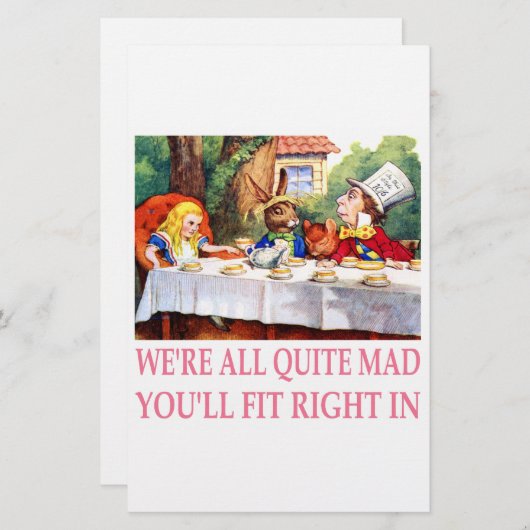 不思議の国のアリスの帽子屋のお茶会 便箋 (正面/裏面)
