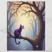 不思議の国のアリスの幻想的なチェシャ猫のツリーのスクラップブック用紙 (正面)