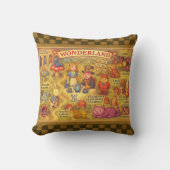 不思議の国のアリスの幻想的な冒険マップ クッション (正面)