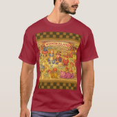 不思議の国のアリスの幻想的な冒険マップ Tシャツ (正面)
