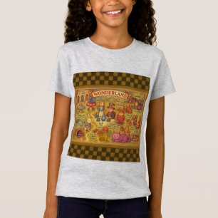 不思議の国のアリスの幻想的な冒険マップ Tシャツ