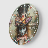 不思議の国のアリスの狂った帽子屋の茶会 ラージ壁時計 (傾斜)